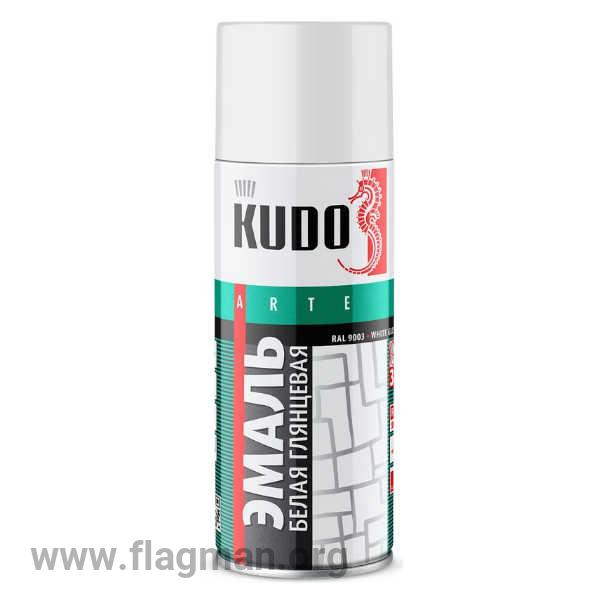 KU-1001 Аэрозольная краска КУДО RAL 9003 белая глянцевая 0.52л