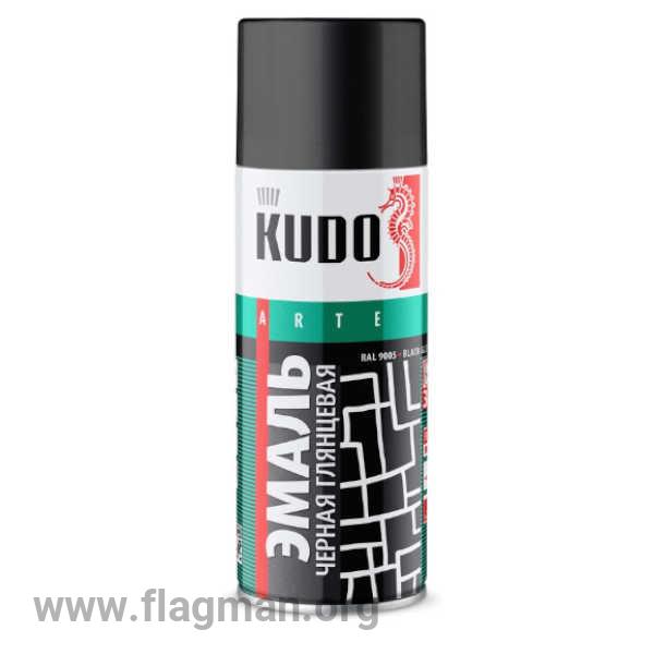 KU-1002 Аэрозольная краска КУДО RAL 9005 черная глянцевая 0.52л