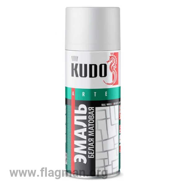 KU-1101 Аэрозольная краска КУДО RAL 9003 белая матовая 0.52л