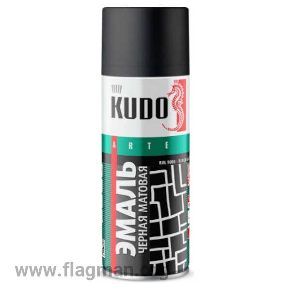 KU-1102 Аэрозольная краска КУДО RAL 9005 черная матовая 0.52 л