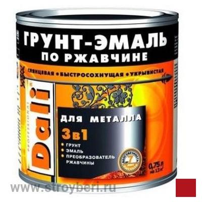 DALI Грунт-эмаль по ржавчине Красный RAL3001 0.75л