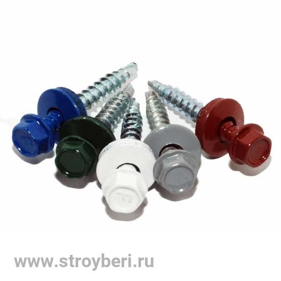 Саморез кровельный цвет. RAL9003 5.5/25 (200шт) Б белый !