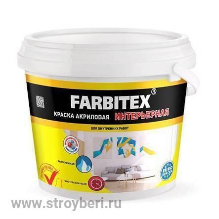 Краска акриловая интерьерная (6.0 кг) FARBITEX