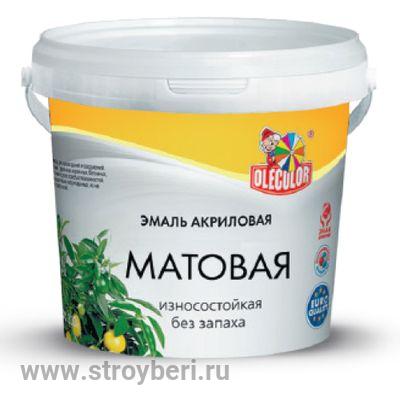 Эмаль акриловая матовая белый (3 кг) OLECOLOR
