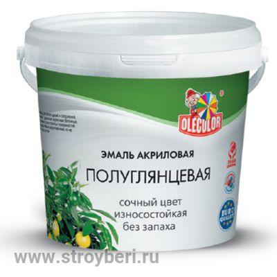 Эмаль акриловая полуглянцевая белый (2 кг ) OLECOLOR