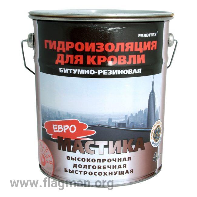Мастика битумная-резиновая гидроизоляционная 17 кг FARBITEX